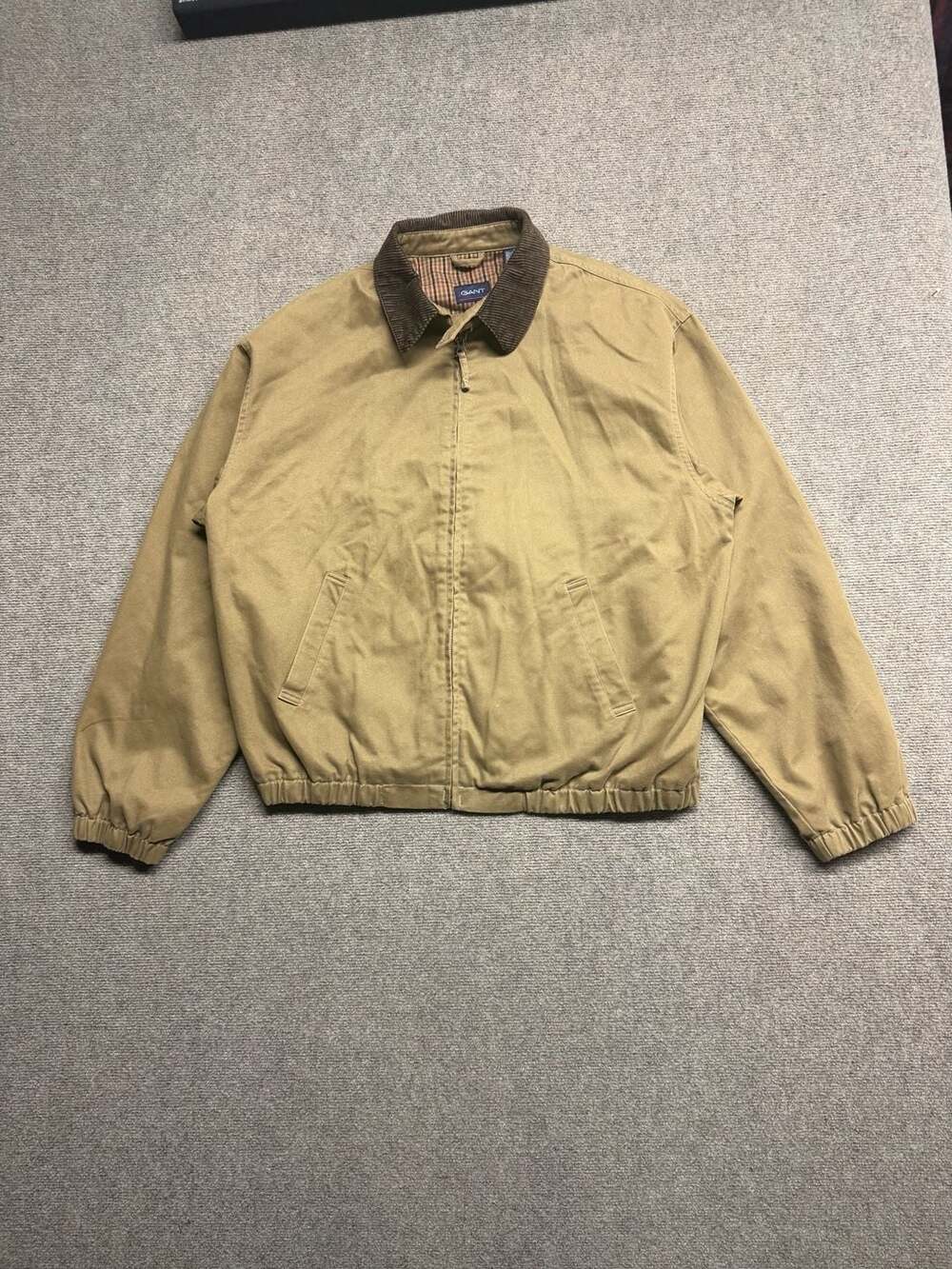 Gant Harrington Windbreaker Jacket Windcheater Size L Tan Jacket Corduroy